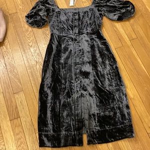 Velvet button down dress